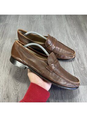 Carlo Martino Brown Loafers Shoes Men's 11 Leather Italy Tassels